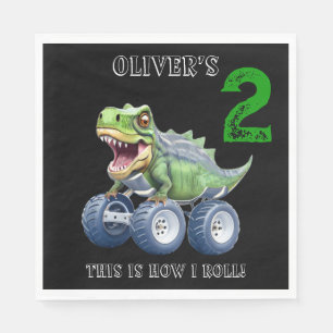 Guardanapo De Papel Um caminhão monstro do Dinossauro fofo personaliza