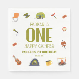 Guardanapo De Papel Um campo feliz acampando a primeira Festa de anive