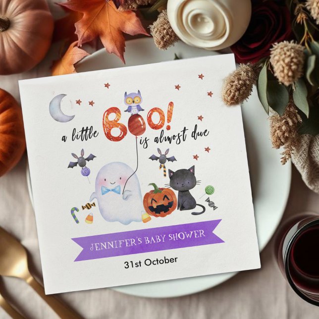 Guardanapo De Papel Um Chá de fraldas de Boo Halloween (Criador carregado)