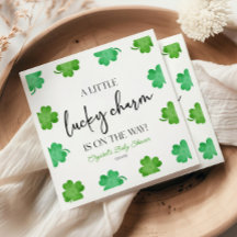 Um Chá de fraldas De Trevo Verde Com Sorte