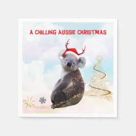 Guardanapo De Papel Um coala de Natal australiano assustador
