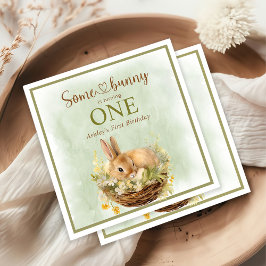 Guardanapo De Papel Um coelho é um primeiro aniversario