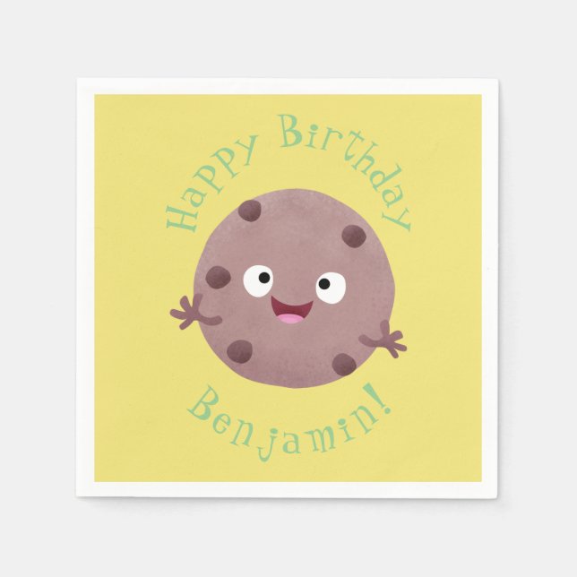 Guardanapo De Papel Um desenho animado de biscoito de chocolate inteli (Frente)