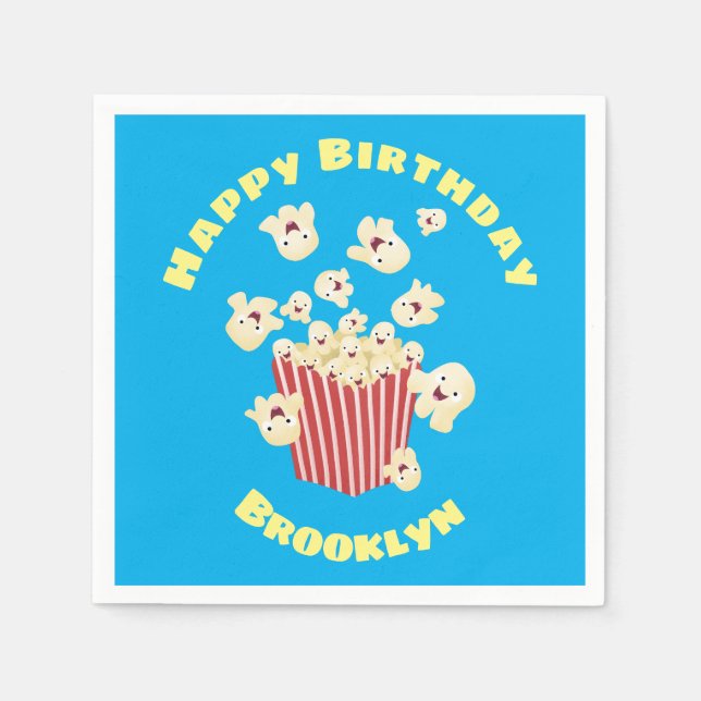 Guardanapo De Papel Um desenho animado de pipoca (Frente)