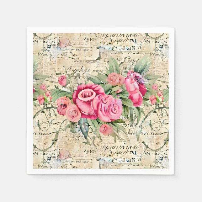 Guardanapo De Papel Um Design francês Ephemera Series 26 (Frente)