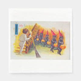Guardanapo De Papel Um Dia das Bruxas (Gatos Negros)