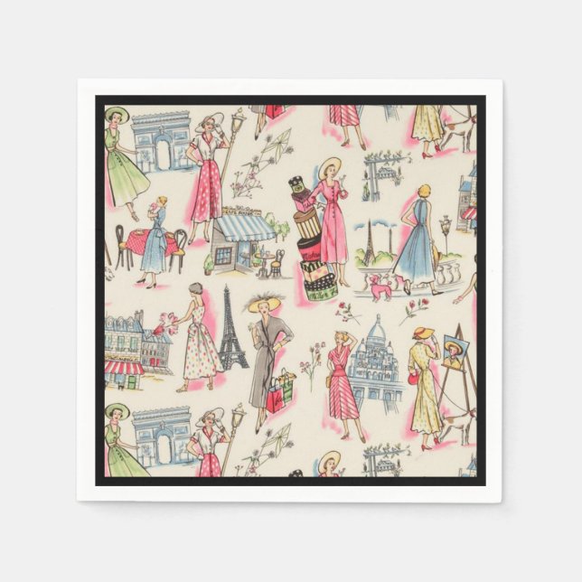 Guardanapo De Papel Um dia em Paris (Frente)