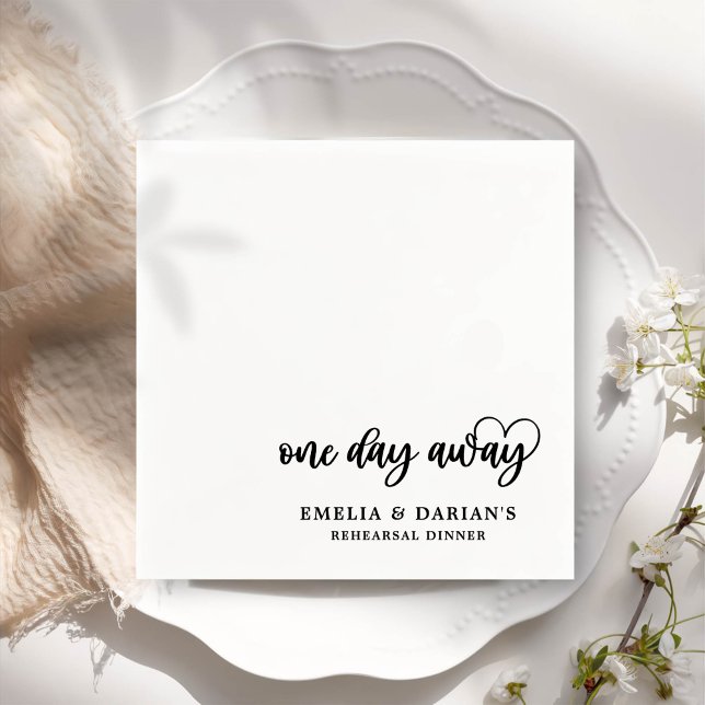 Guardanapo De Papel Um Dia Fora Do Janto De Ensaio De Casamento Napkin (Criador carregado)