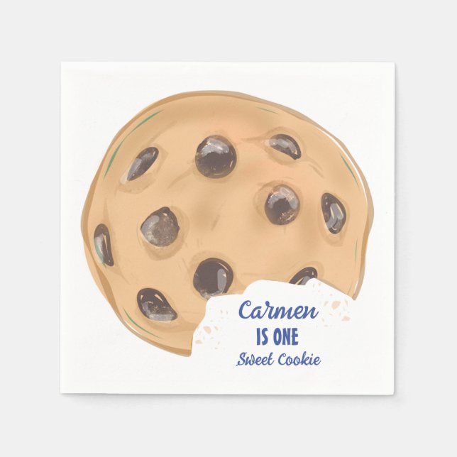 Guardanapo De Papel Um Doce Cookie Primeiro Aniversário (Frente)