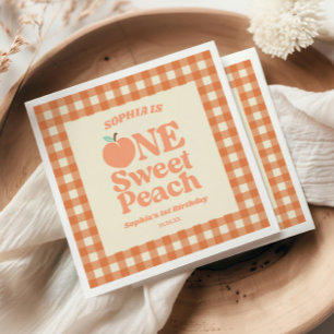 Guardanapo De Papel Um Doce Peach Orange Primeiro Partido primeiro ani