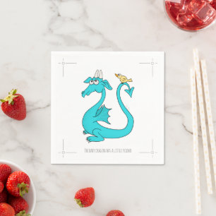 Guardanapo De Papel Um dragão com pássaro no papel-prego