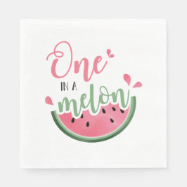 Guardanapo De Papel Um em Melon Watermelon Primeiro Aniversário Napkin