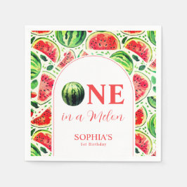 Guardanapo De Papel Um Em Um Melão Primeiro Aniversário