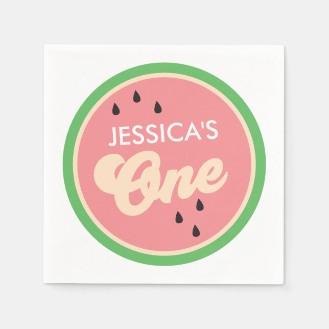 Guardanapo De Papel Um em um Melon Primeiro Coquetel de Aniversário Na (Frente)