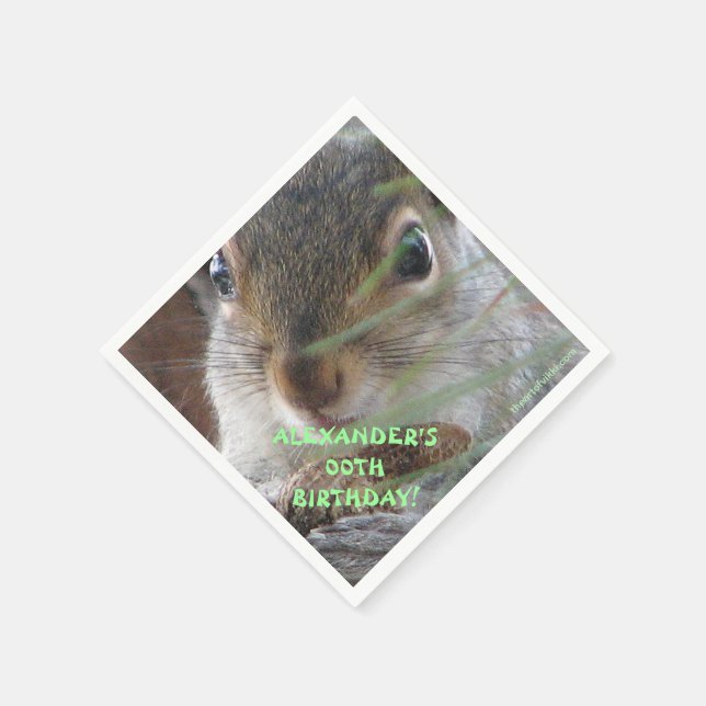 Guardanapo De Papel Um Esquilo Bonito Com Paraíso Feliz (Canto)