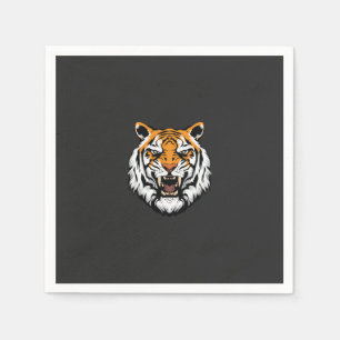 Guardanapo De Papel um fecho do rosto de um tigre sobre um fundo preto
