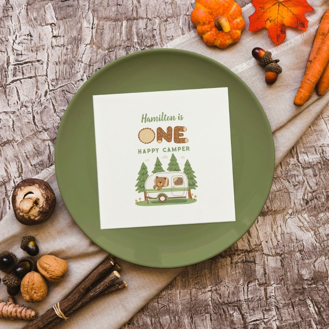 Guardanapo De Papel Um Feliz Aniversário do Camper Bear (Criador carregado)