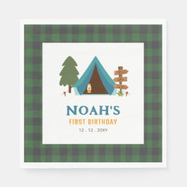 Guardanapo De Papel Um Feliz Camper Boys Primeiro Aniversário