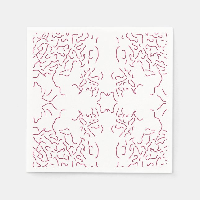 Guardanapo De Papel um fundo branco com muitas linhas vermelhas (Frente)