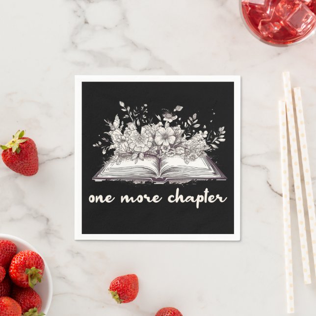 Guardanapo De Papel Um Livro Mais Um Capítulo Com Flores  (Insitu)