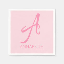 Guardanapo De Papel Um Monograma - Rosa Personalizado