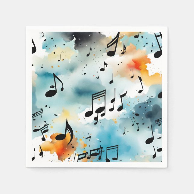 Guardanapo De Papel Um monte de notas musicais (Frente)
