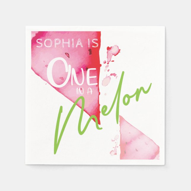 Guardanapo De Papel Um no aniversário de Melon (Frente)