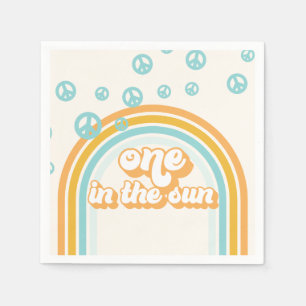 Guardanapo De Papel Um no Sol Retro Menino 1º Aniversário