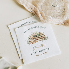 Guardanapo De Papel Um Novo Capítulo Chuvada de Bebê com Tema de Livro