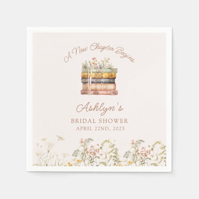 Guardanapo De Papel Um Novo Capítulo Começa Festa de Chá de Casa Nova  (Frente)