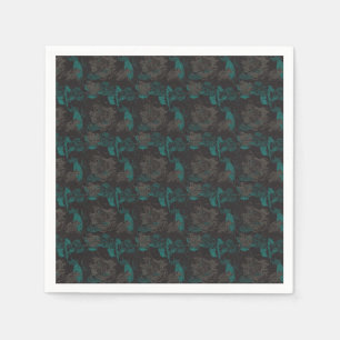 Guardanapo De Papel um padrão preto e verde com fundo preto