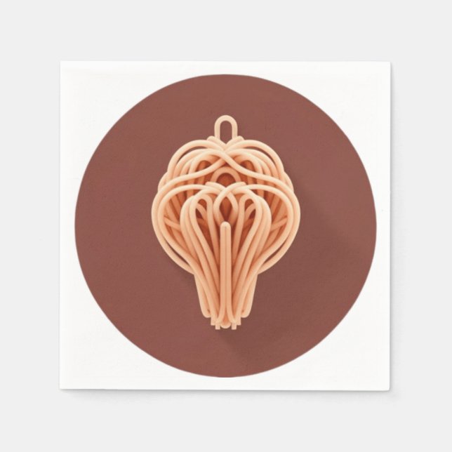 Guardanapo De Papel Um padrão único de macarrão espaguete (Frente)