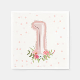 Guardanapo De Papel Um papel coelho, guardanapo, primeira Páscoa rosa