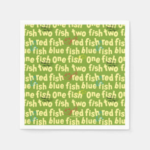 Guardanapo De Papel Um Peixe Dois Peixes Padrão Tipográfico