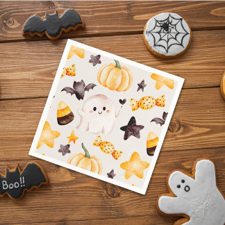 Guardanapo De Papel Um Pequeno Boo Aquarela Chá de Bebê de Halloween 