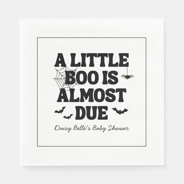 Guardanapo De Papel Um Pequeno Boo Está Quase Para O Chá de fraldas De (Frente)