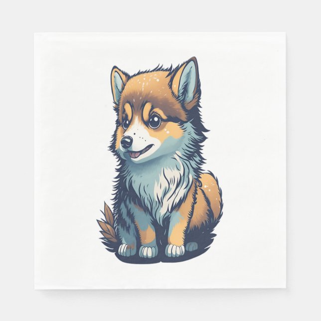 Guardanapo De Papel Um Pequeno Cachorro Bonito (Frente)