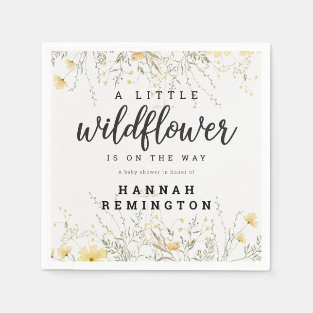 Guardanapo De Papel Um Pequeno Chá de fraldas Amarelo De Flor Selvagem (Frente)