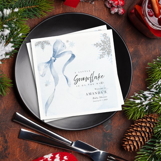 Guardanapo De Papel Um pequeno Chá de fraldas brilhante Arco Azul Floc (Criador carregado)