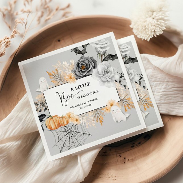 Guardanapo De Papel Um pequeno Chá de fraldas de Boo Halloween Napkins (Criador carregado)