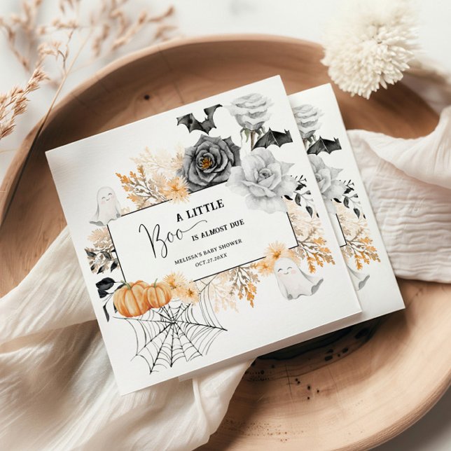 Guardanapo De Papel Um pequeno Chá de fraldas de Boo Halloween Napkins (Criador carregado)