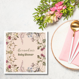 Guardanapo De Papel Um pequeno Chá de fraldas de flor selvagem