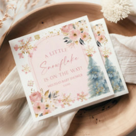 Guardanapo De Papel Um pequeno Chá de fraldas de inverno cor-de-rosa c