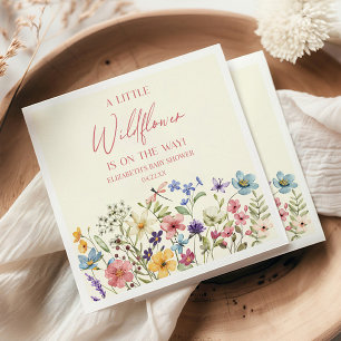 Guardanapo De Papel Um Pequeno Chá de fraldas Floral de Flor Selvagem