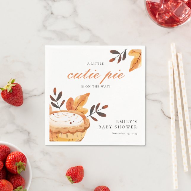 Guardanapo De Papel Um Pequeno Chá de fraldas Floral De Pizza Cutil (Insitu)