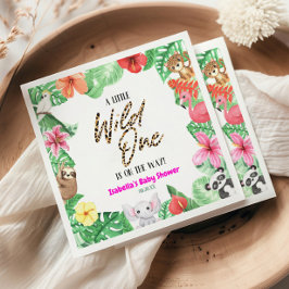 Guardanapo De Papel Um Pequeno Chá de fraldas Tropical Animal