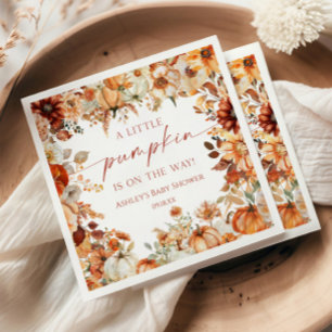 Guardanapo De Papel Um Pequeno Chuveiro Floral Rústico de Abóbora para