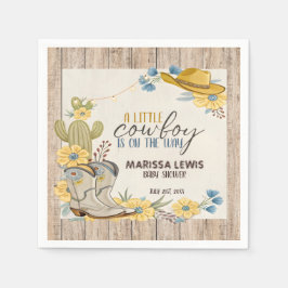 Guardanapo De Papel Um Pequeno Cowboy Está A Caminho De Amarelo Amarel