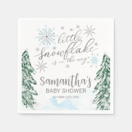 Guardanapo De Papel Um pequeno floco de neve Chá de fraldas de inverno