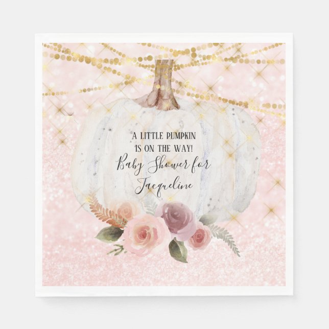 Guardanapo De Papel Um Pequeno Pumpkin Dourado Flores De Água Com Larg (Frente)